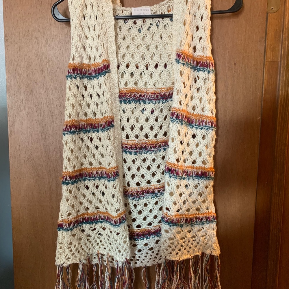 Blue Pepper tank top cardigan